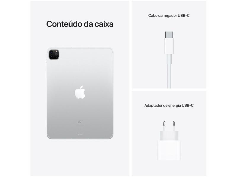 iPad Pro 11” Apple M1 Wi-Fi + Cellular 2T - Prateado - Apple iPad